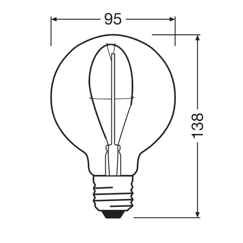 Лампа светодиодная винтажная 3.4W 220V 100lm 1800К E27 95x138mm [4058075760950] OSRAM vintage