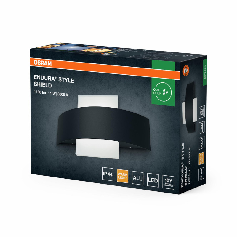 Светильник 10.5W 230V 410lm 3000K IP44 60x142x240mm [4099854461873] Osram ENDURA STYLE SHIELD