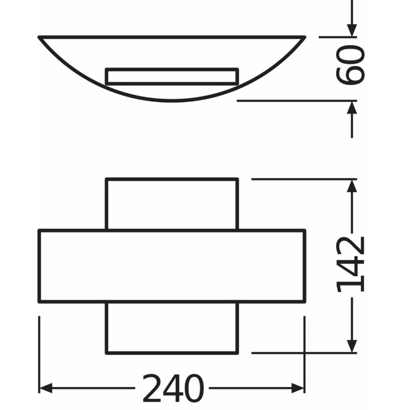 Светильник 10.5W 230V 410lm 3000K IP44 60x142x240mm [4099854461873] Osram ENDURA STYLE SHIELD