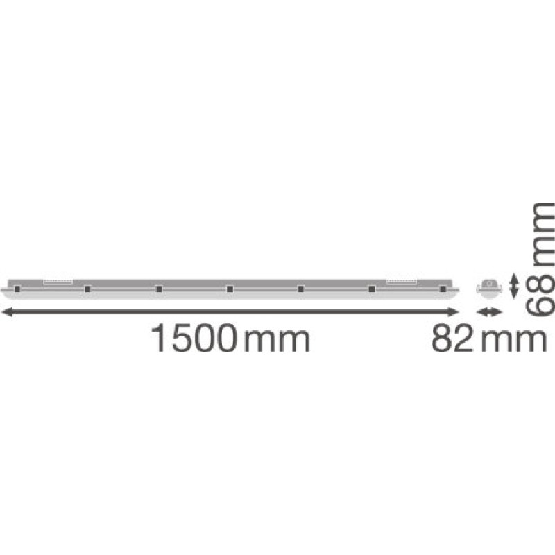 Cветильник LED линейный 46W 220V 6400lm 4000K 1500x82x68mm IP65 [4058075541948] Ledvance DP 5TH 1500
