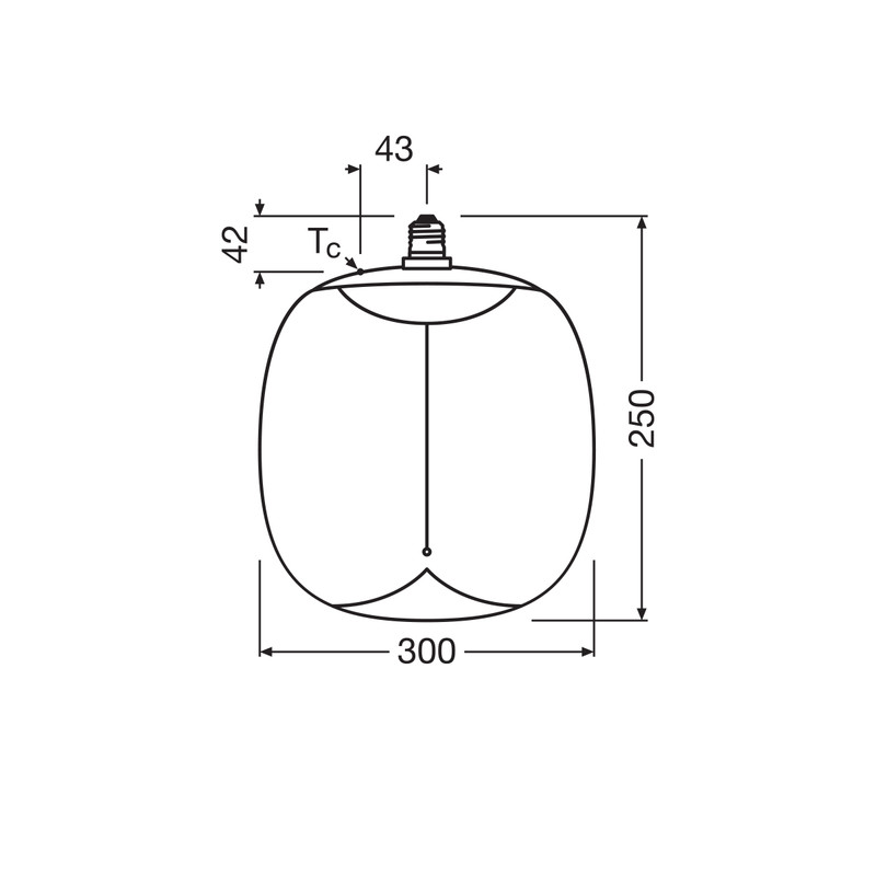 Лампа світлодіодна вінтажна 12W 220V 400lm 1800K E27 DIM 250x300mm філаментна [4058075836327] OSRAM Vintage 1906 LED Big