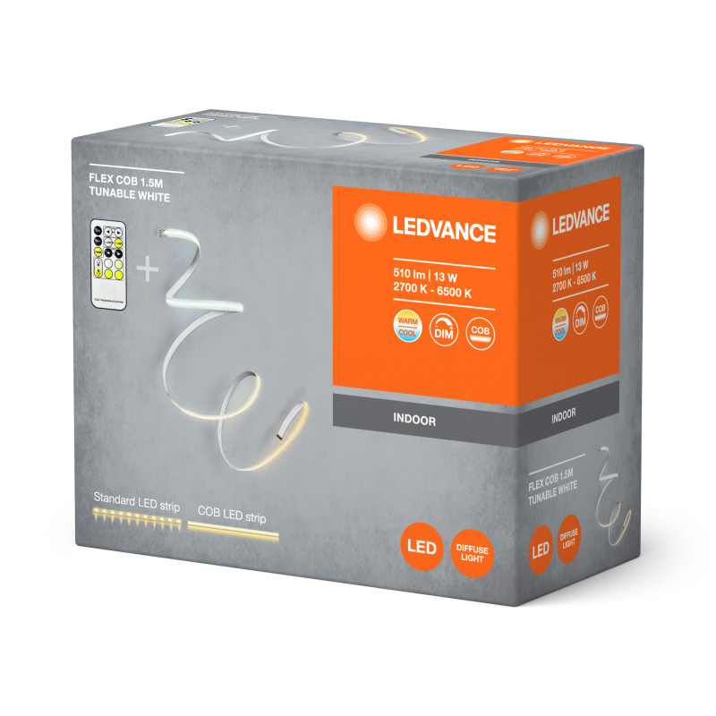 LED лента с пультом и аккумулятором RGB 13W 220V 510lm 2700-6500K IP20 DIM [4099854095207] 1500х1.8х10mm LEDVANCE