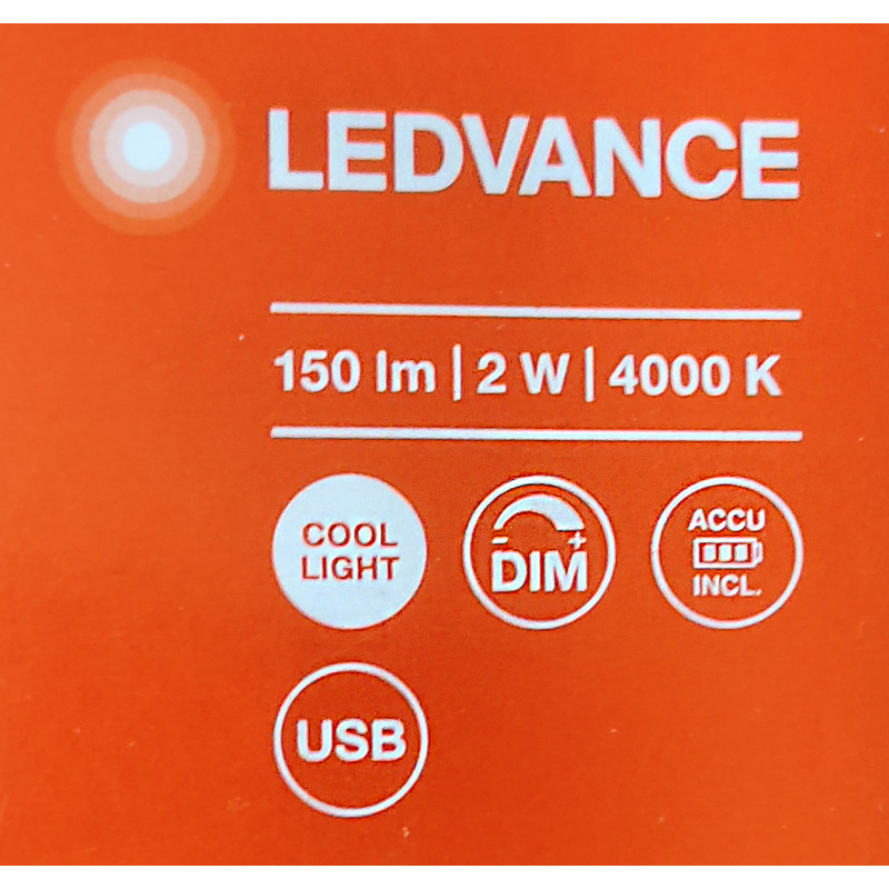 Нічник 2.00W 5V 150lm 4000K 580mAh 206x17mm DIM [4058075399723] Ledvance LEDSTIXX USB змінює становище