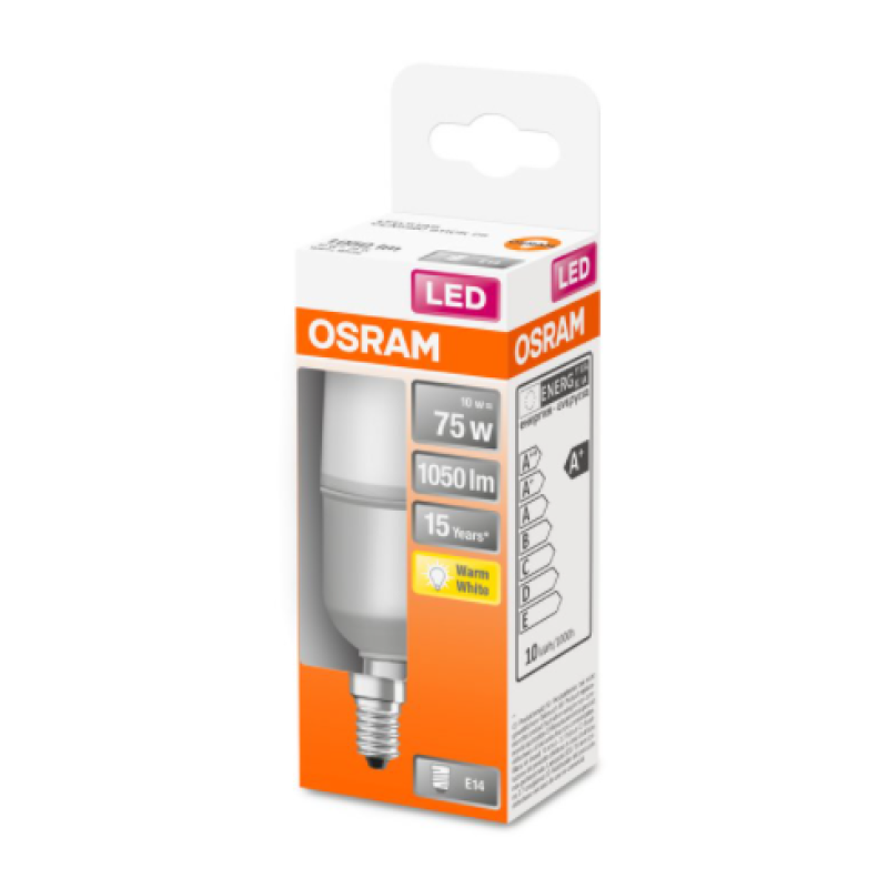 Лампа светодиодная 10W 118mm 220V 1050lm 2700K E14 118х36mm прямая [4058075428386] LED STAR STICK OSRAM
