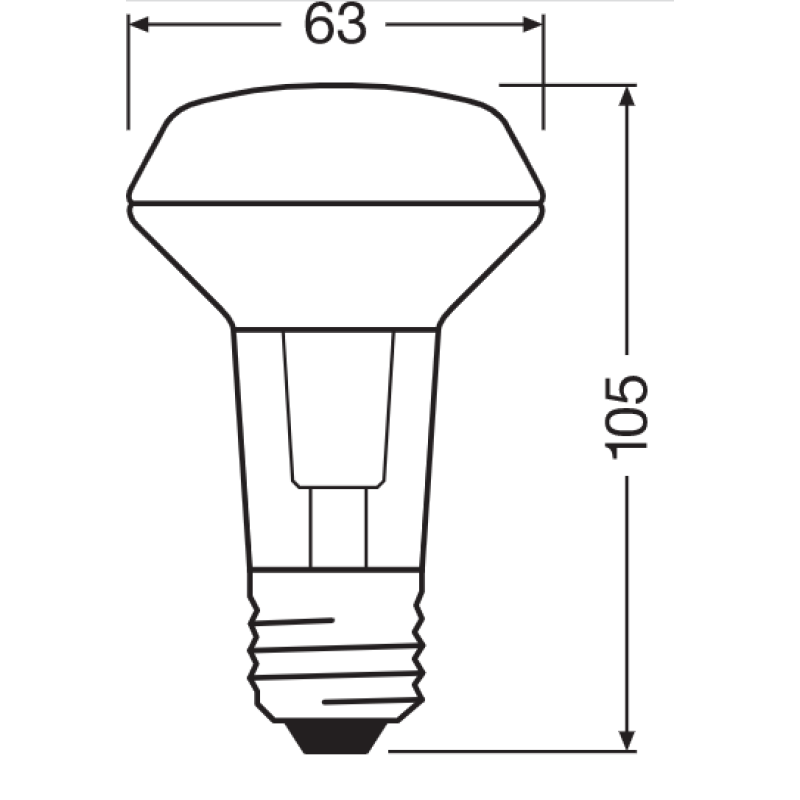 Лампа светодиодная рефлекторная 4.3W 220V 350lm 2700К E27 63х101.5mm гриб [4058075125988] LED STAR R63 OSRAM