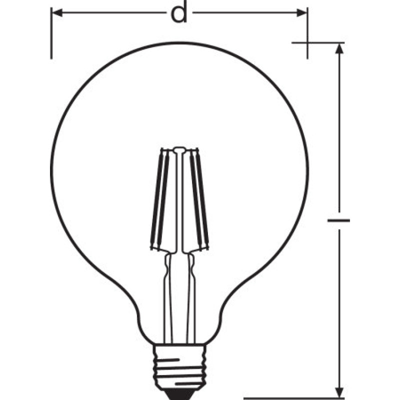 Лампа світлодіодна вінтажна 6.5W 220V 650lm 2400K E27 DIM 124x168mm [4058075808997] OSRAM led vintage 1906 gl