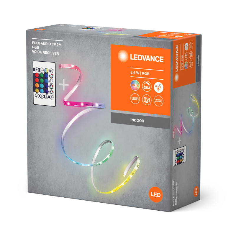 Audio LED лента RGB 3.6W 5V IP20 DIM USB 2000х3х10mm [4099854095368] LEDVANCE Flex Audio Usb With Remote Control