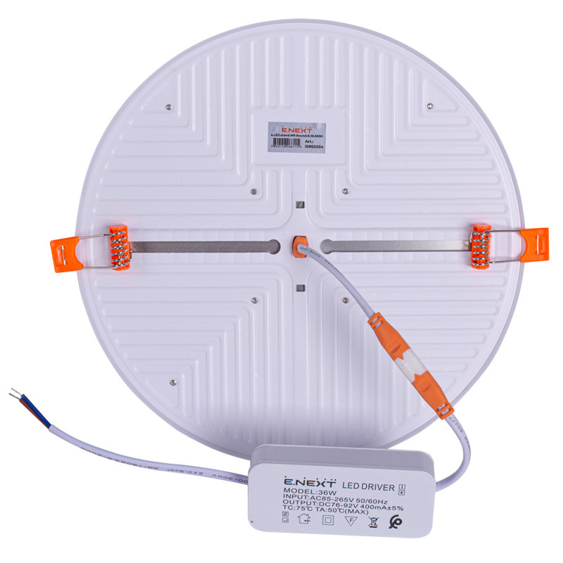 Вбудований LED світильник 36W 230V 3240lm 6500K ⌀220x20mm IP20 білий [l0862004] E.NEXT e.LED.stand.MP.Round.R.36.6500