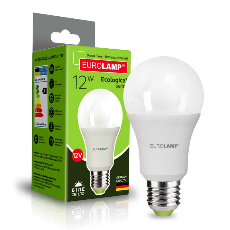 Лампа светодиодная 12W 12V 1100lm 4000K Е27 60х112mm груша [4262380660014] LED-A60-12274(12) EUROLAMP