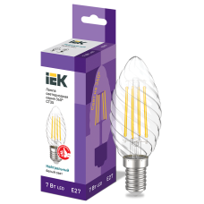 Лампа светодиодная винтажная 7W 220V 4000К E27 35x97mm филаментная [LLF-CT35-7-230-40-E27-CL] серия 360° УЕК