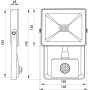 Прожектор LED 30W 220V 2400lm 6000K IP44 148x48x195mm с датчиком движения [l0790008] E.NEXT e.LED.flood.stand.sensor.30.6000