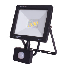 Прожектор LED 30W 220V 2400lm 6000K IP44 148x48x195mm с датчиком движения [l0790008] E.NEXT e.LED.flood.stand.sensor.30.6000