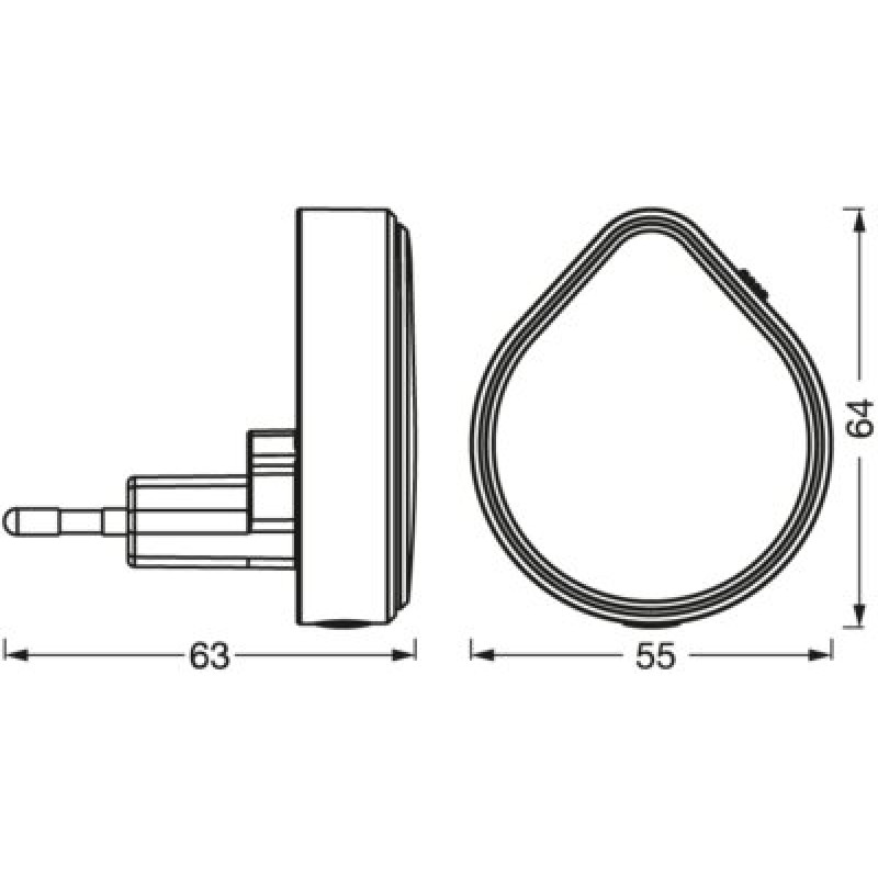 Ночник 0.50W 220V 15lm 3000K 55x64x63mm [4058075759343] Ledvance LUNETTA RAINDROP DIM с датчиком освещенности
