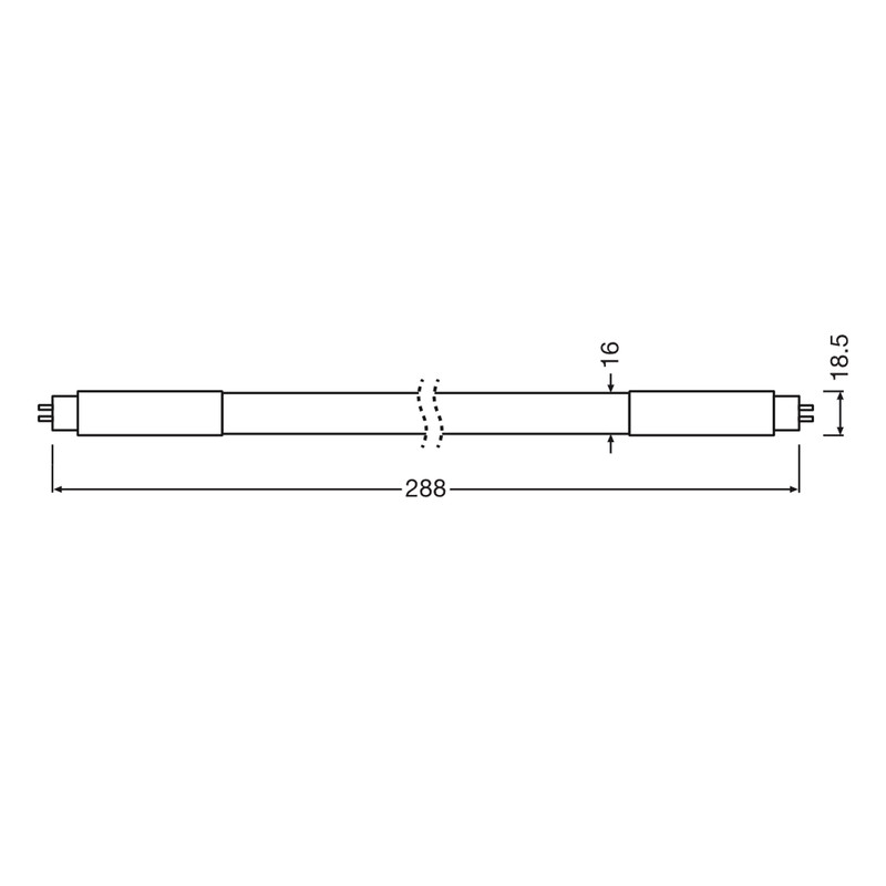 Лампа трубка LED 4W 288mm 230V 380lm 3000K G5 двустороннее подключение [4099854552403] Ledvance LEDTUBE T5