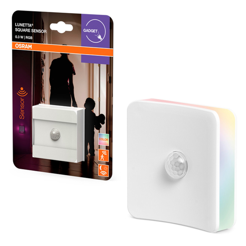 Ночник 0.30W RGB 230V 62x62x62mm [4099854530692] Osram LUNETTA SQUARE с сенсором движения и света