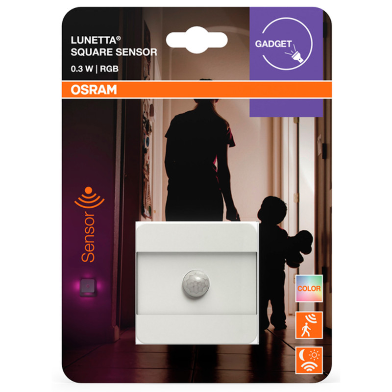 Ночник 0.30W RGB 230V 62x62x62mm [4099854530692] Osram LUNETTA SQUARE с сенсором движения и света