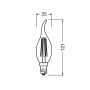Лампа LED 3,4W 230V 470lm 2700K E14 35x121mm свічка [4099854468810] Osram CL BA 40 Filament