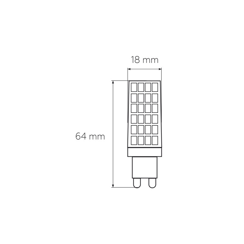 Лампа світлодіодна 6W 220V 600lm 3000K G9 18x64mm капсула [4262380664944] EUROLAMP LED-G9-0630(220)
