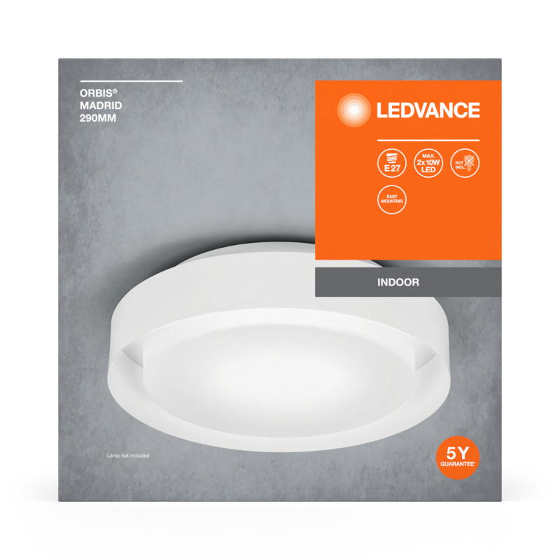 LED Светильник накладной 2хE27 220V 80х290mm [4058075828889] LEDVANCE ORBIS MADRID