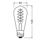 Лампа светодиодная винтажная 7.8W 220V 360lm 1800К E27 DIM 64x140mm филаментная [4058075761094] vintage OSRAM