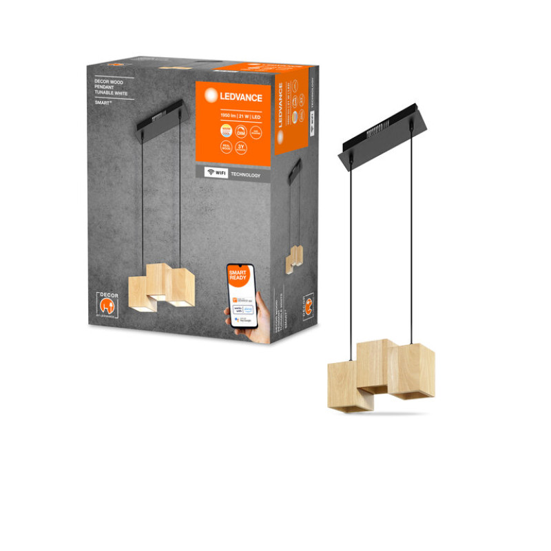 SMART потолочный светильник 21W 220V 1200lm 3000-6500K WIFI 300x1500x100mm [4058075757462] Ledvance Wood dim