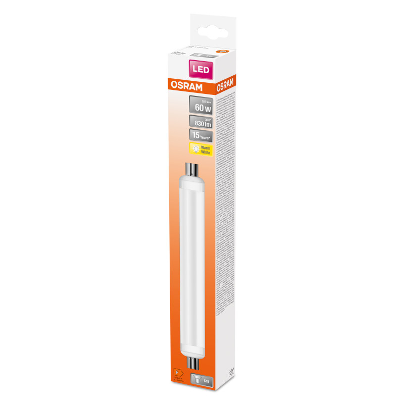 Лампа светодиодная 9W 220V 830lm 2700K S19s 38x310mm прямая [4099854059674] OSRAM LED LINE S15 / S19