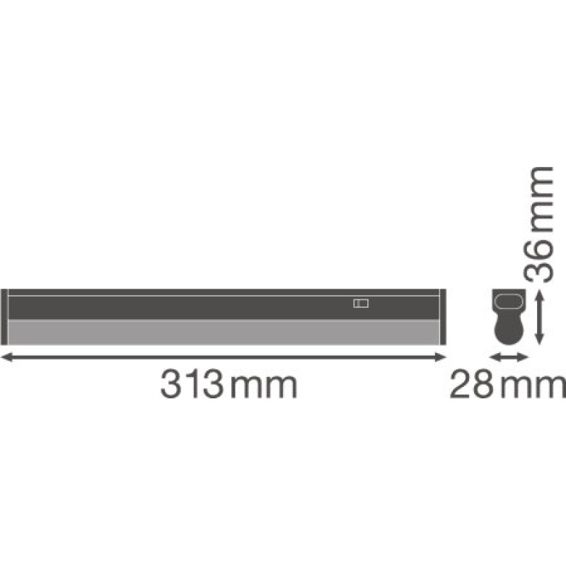 Світильник LED лінійний 4W 220V 450lm 4000K 313x28x36mm IP20 [4058075106093] Ledvance LN COMP SWITCH 300