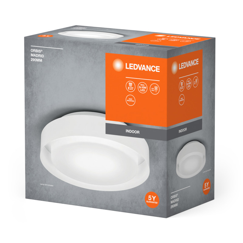 LED Светильник накладной 2хE27 220V 80х290mm [4058075828889] LEDVANCE ORBIS MADRID