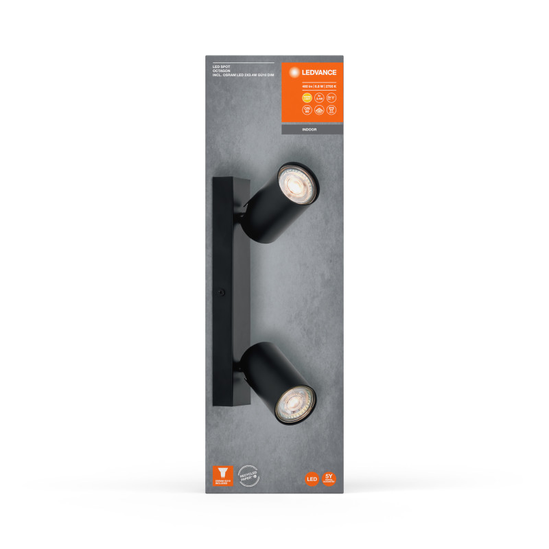 LED Светильник спотовый 6.8W 220V 460lm 2700K GU10 DIM 260х140х60mm [4058075828483] LED SPOT OCTAGON LEDVANCE