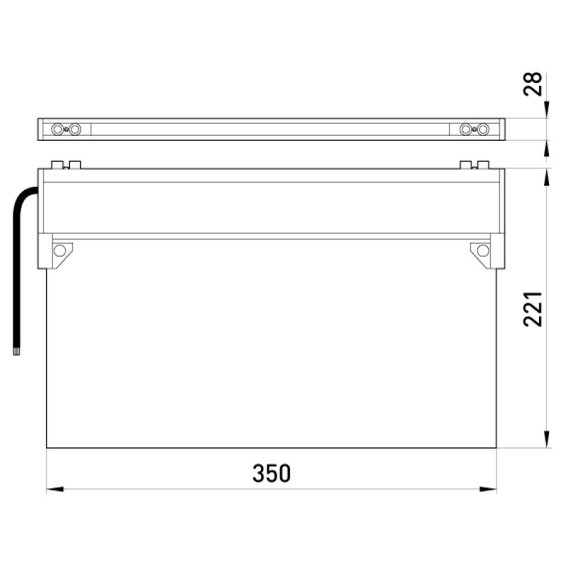 LED Светильник аварийный 1,5W 230V 6часов NiCd 350x28x221mm IP20 постоянный [l0660001] E.NEXT e.emerg.297.led.M.6h.IP20