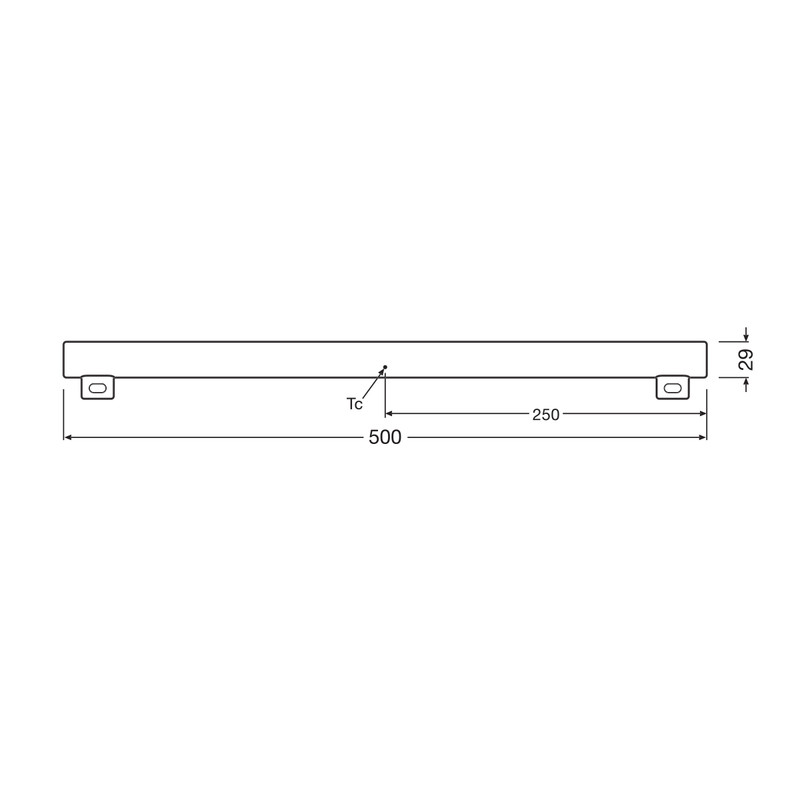 Лампа светодиодная 4.7W 220V 470lm 2700K S14s DIM 29x500mm прямая [4099854232879] OSRAM LEDinestra