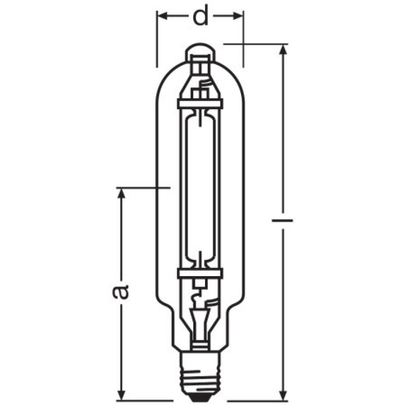 Лампа металогалогенна 2000W 220V 240000lm 4550K E40 430x106mm трубчата [4008321979087] OSRAM POWERSTAR