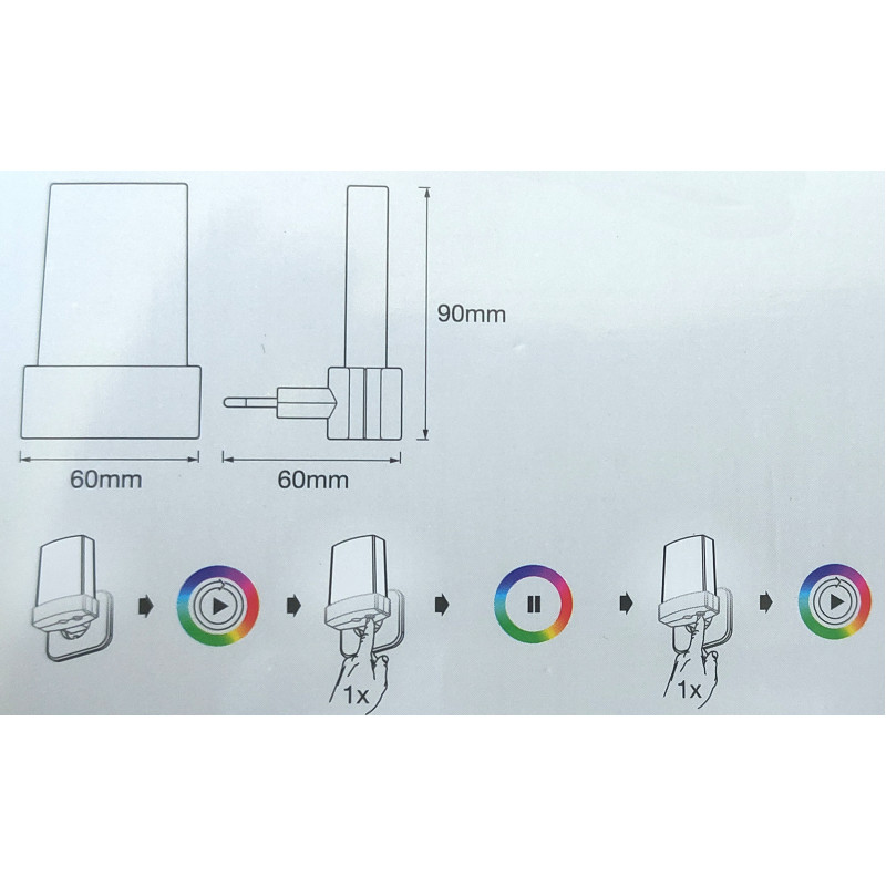 Ночник 0.3W 230V RGB 2700-6000K 60x90x60mm [4099854530630] Osram LUNETTA Shine с датчиком освещенности