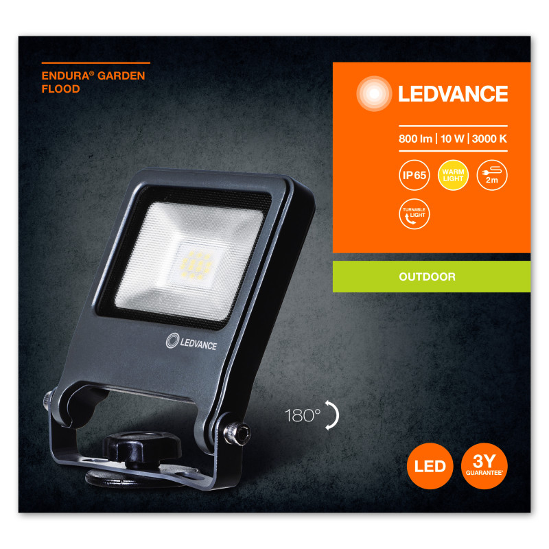 Світильник 10W 220V 3000K IP65 292х108mm [4058075206847] Ledvance ENDURA GARDEN FLOOD
