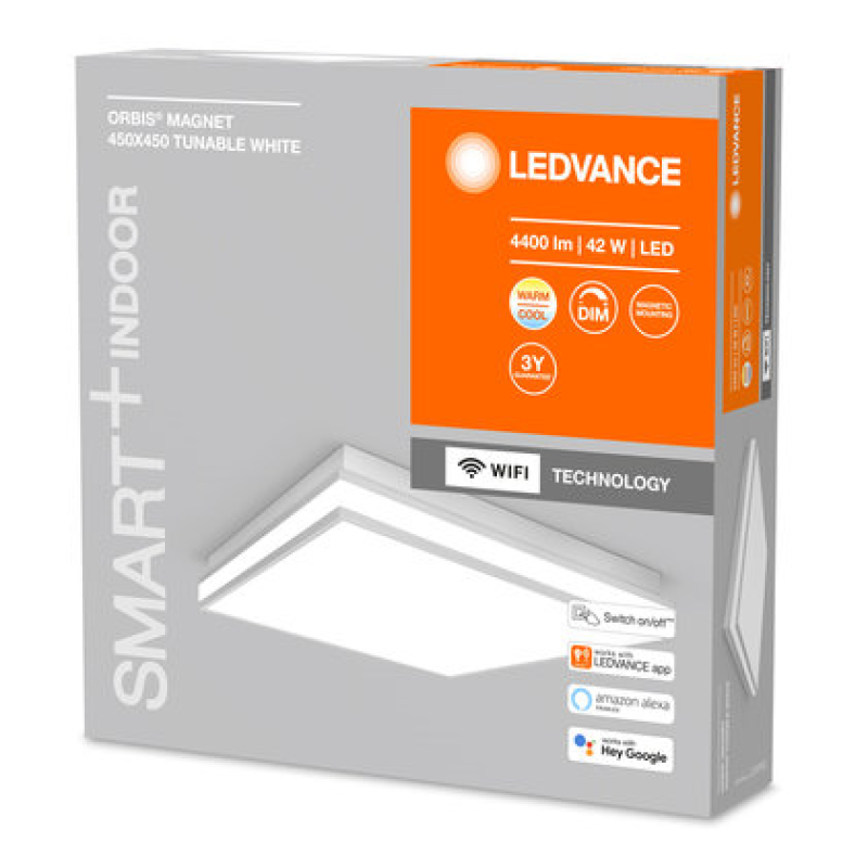 SMART світильник стельовий 42W 220V 4400lm 3000-6500K TW WIFI 450х86х450mm [4058075572812] Ledvance Magnet DIM