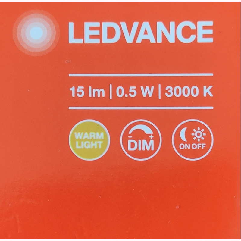 Ночник 0.50W 220V 15lm 3000K 55x64x63mm [4058075759343] Ledvance LUNETTA RAINDROP DIM с датчиком освещенности