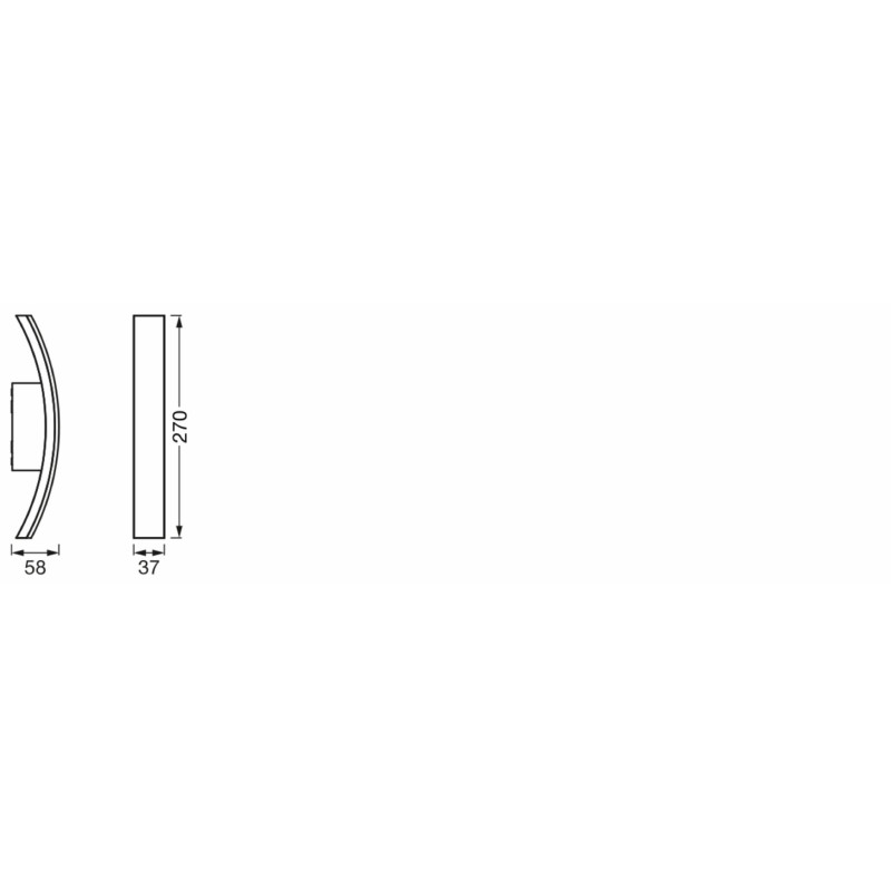 Світильник 7W 230V 280lm 3000K IP54 270x58x37mm [4099854453014] Osram ENDURA STYLE BOW