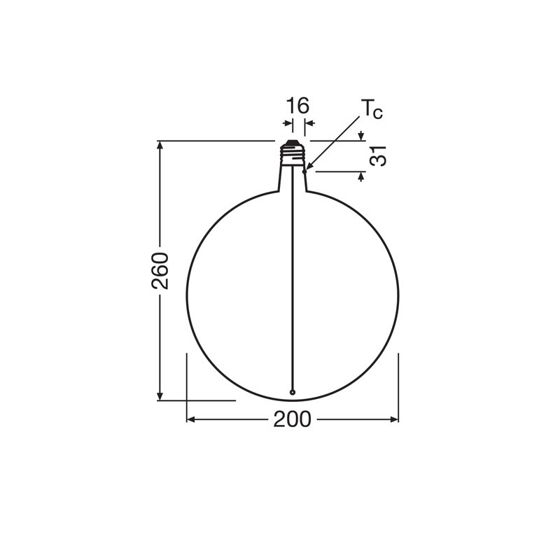 Лампа светодиодная винтажная 4.8W 220V 200lm 1800K E27 DIM 200x260mm филаментная [4058075836426] OSRAM Vintage 1906 LED Big