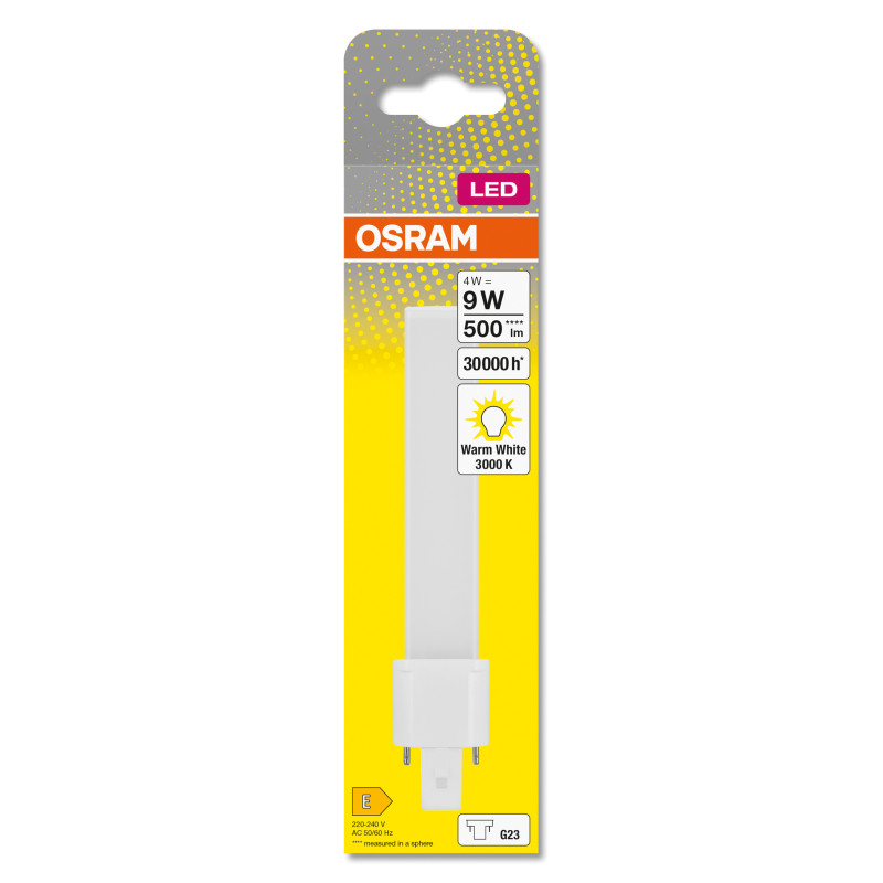 Лампа світлодіодна 4W 220V 500lm 3000K G23 165x32.3mm пряма [4058075557994] OSRAM DULUX LED S EM&AC MAINS