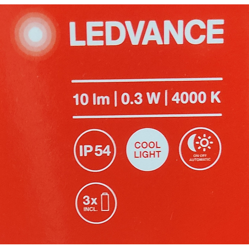 Ночник 0.3W 10lm 4000 3x1.5AAА 84x28x73mm [4058075260733] Ledvance NIGHTLUX Stair с сенсором движения и света