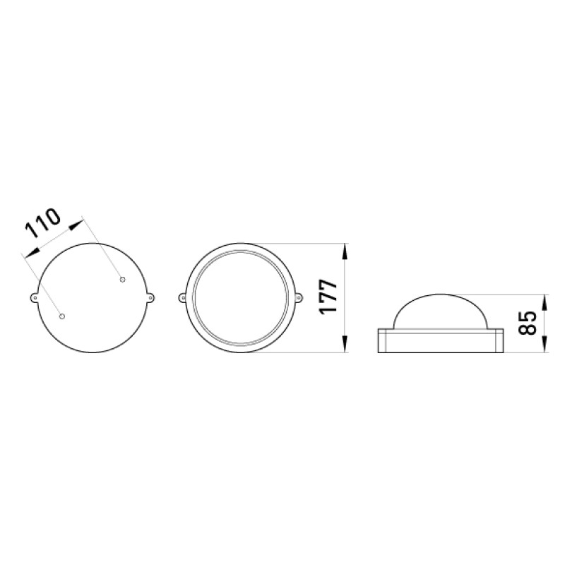 Светильник 60W 230V E27 IP54 круглый 177х85mm белый [l002002] E.NEXT e.light.1301.1.60.27.white