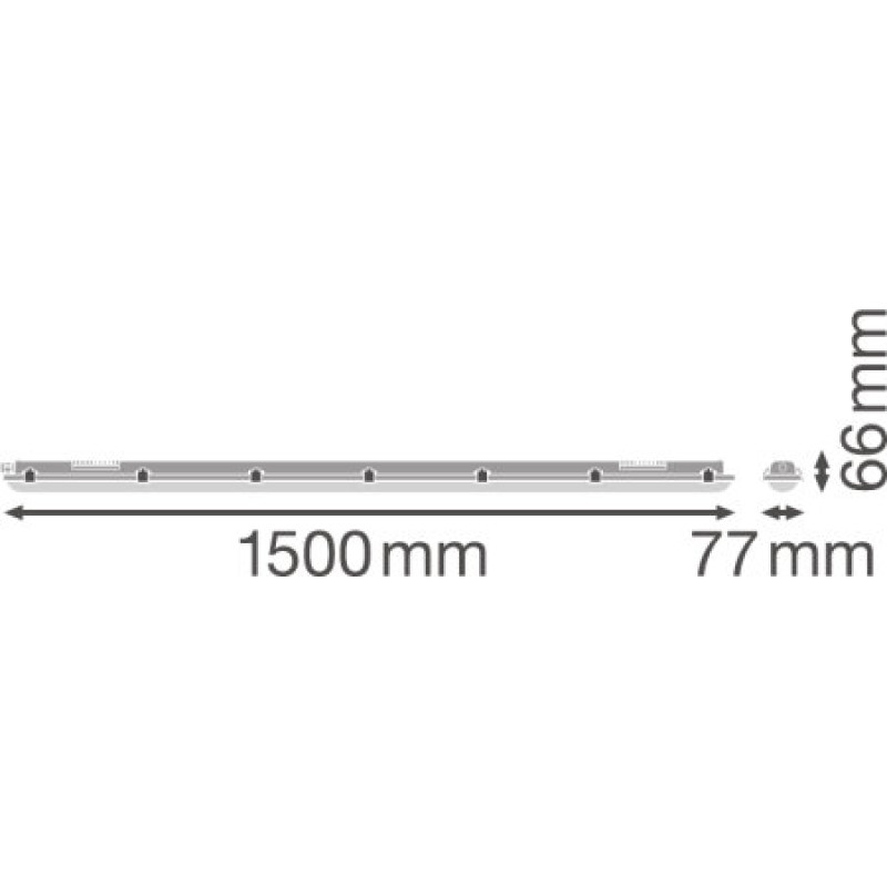 Cветильник LED линейный 25W 220V 3000lm 4000K 1500x77x66mm IP65 [4058075300866] Ledvance DP VAL 1500