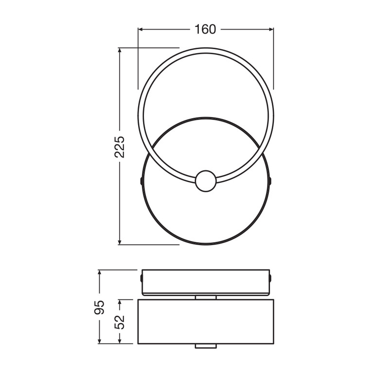 LED Светильник накладной 8W 220V 370lm 3000K 160x95x225mm [4058075838680] Ledvance DECOR CIRCLE WALL
