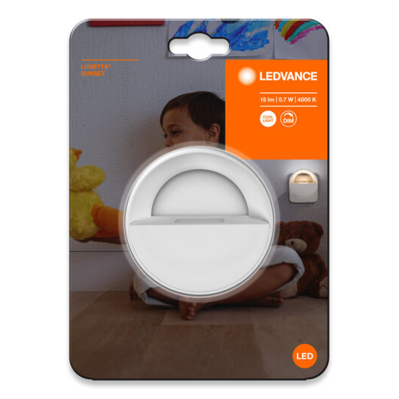 Ночник 0.65W 220V 15lm 4000K 62.3x75mm [4058075570221] Ledvance LUNETTA SUNSET в розетку DIM
