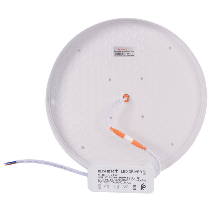 Накладной LED светильник 24W 220V 2160lm 4500K ⌀170x38mm IP40 белый [l0861006] E.NEXT e.LED.stand.MP.Round.S.24.4500