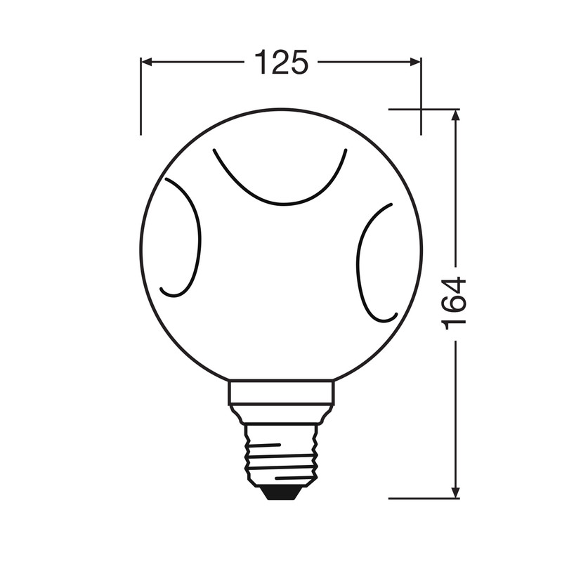 Лампа LED 3,5W 230V 300lm 2700K E27 125x164mm [4099854607332] Flat Décor Small Black Osram