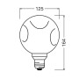 Лампа LED 3,5W 230V 300lm 2700K E27 125x164mm [4099854607332] Flat Décor Small Black Osram