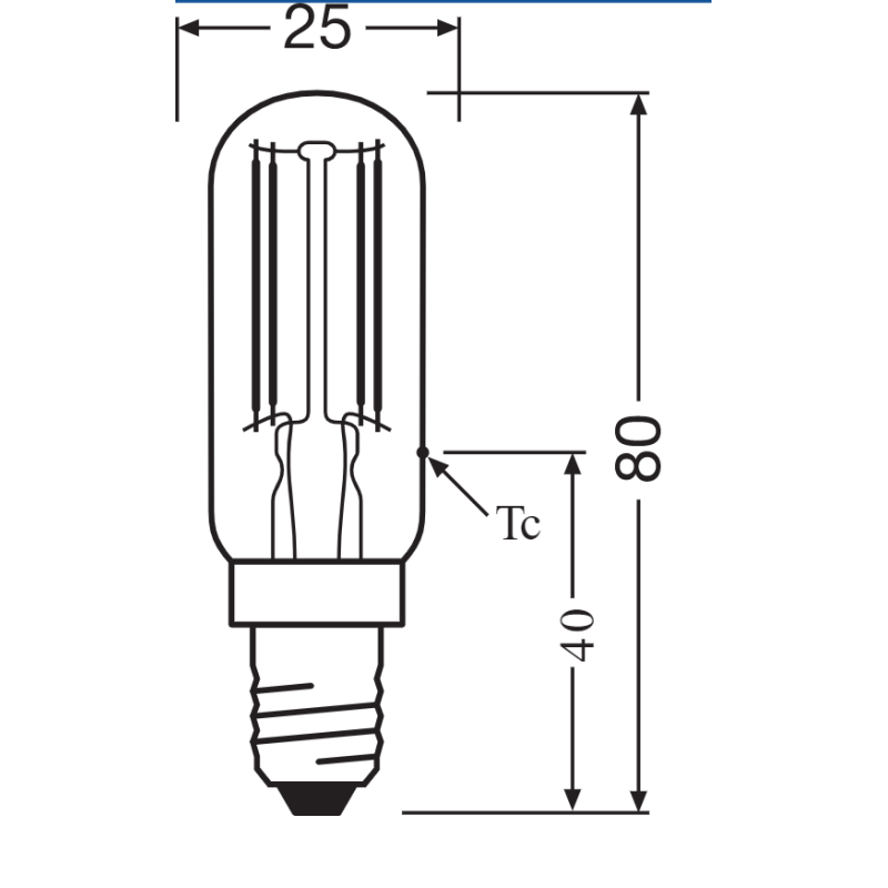 Лампа LED филаментная 4.2W 220V 470lm 2700K E14 DIM 25х83mm капсула [4058075432932] OSRAM LED SPECIAL T26