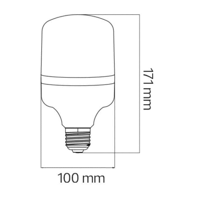 Лампа светодиодная 30W 220V 2400 lm 6400K E27 100х171mm сверхмощная [001-016-0030-012] TORCH-30 HOROZ