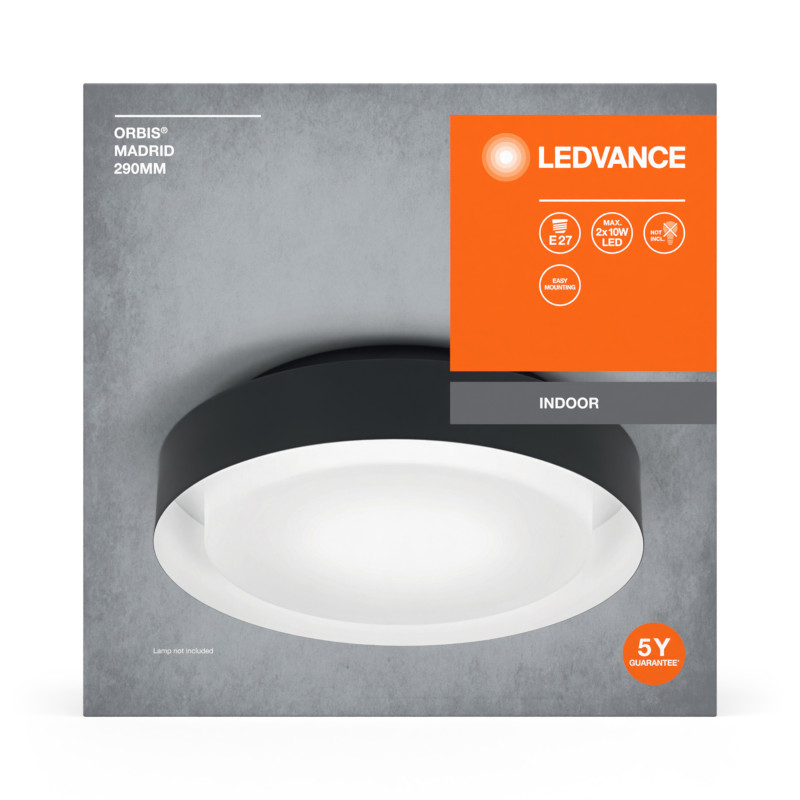 LED Светильник накладной 2хE27 220V 80х290mm [4058075828865] LEDVANCE ORBIS MADRID